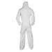KleenGuard A20 Disposable Hooded/Booted Liquid And Particle Protection Coverall, Zipper Front, Patented Microforce™ Barrier SMS Fabric, X-Large, White