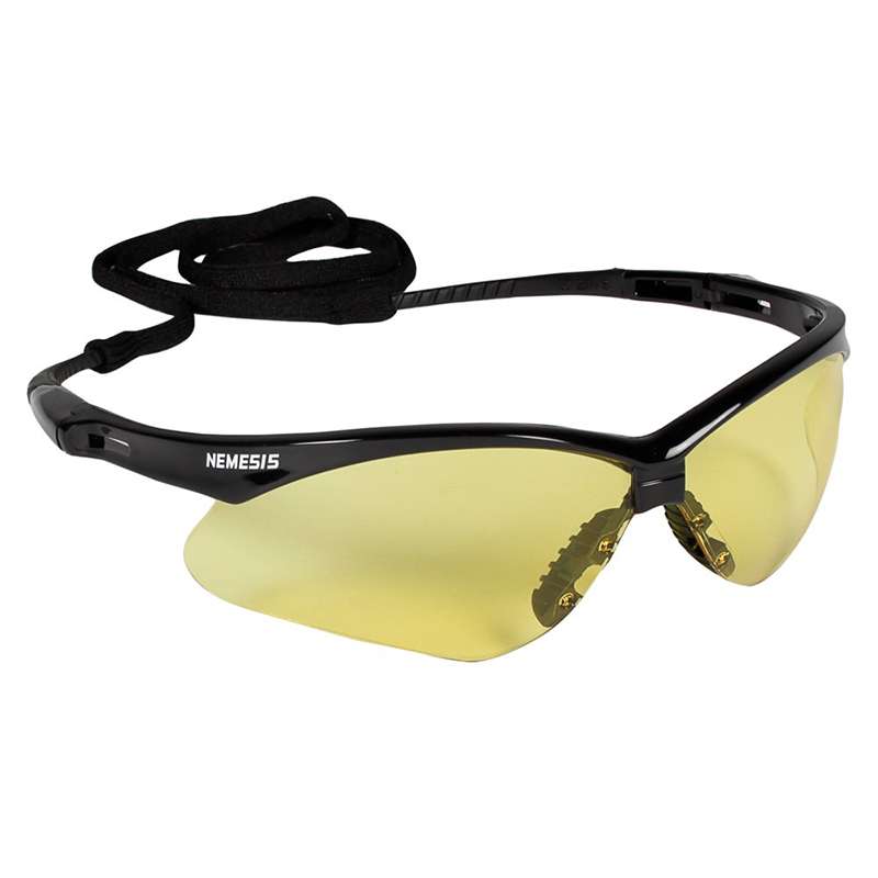 KleenGuard V30 Nemesis Safety Glasses, Amber Anti-Fog Lenses, 12 Pairs per Box