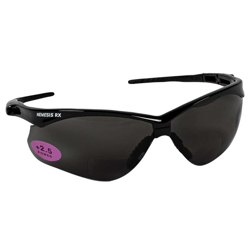 KleenGuard V60 Nemesis Reader Safety Glasses, Smoke Lenses with +2.5 Diopters, 6 per Case