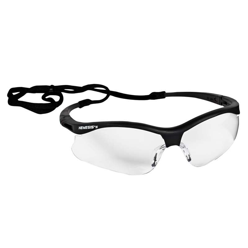 KleenGuard V30 Nemesis  Small Safety Glasses, Clear Lenses with Black Frame, 12 per Case