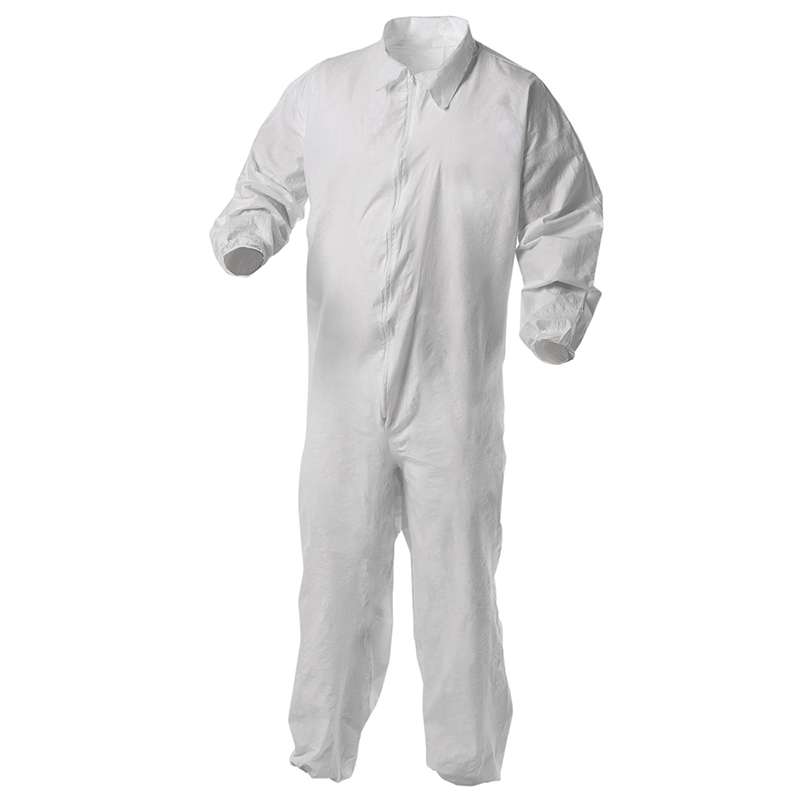 KleenGuard A35 Liquid & Particle Protection Coverall  White  Microporous film laminate  Zipper front, elastic wrists & ankles  3X-Large  25/Case