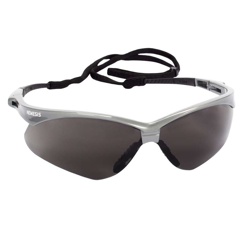 KleenGuard V30 Nemesis Safety Sunglasses with Smoke Anti-Fog Lens and Silver Frame, 144/Box
