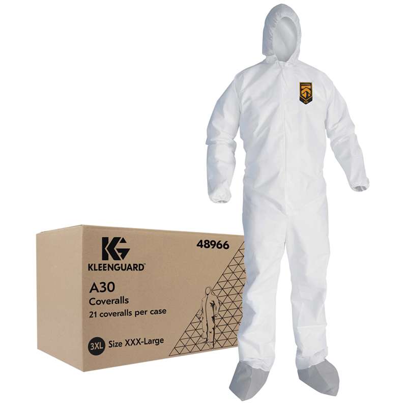 KleenGuard A30 Breathable Splash & Particle Protection Coveralls, 3XL, 21 per Case