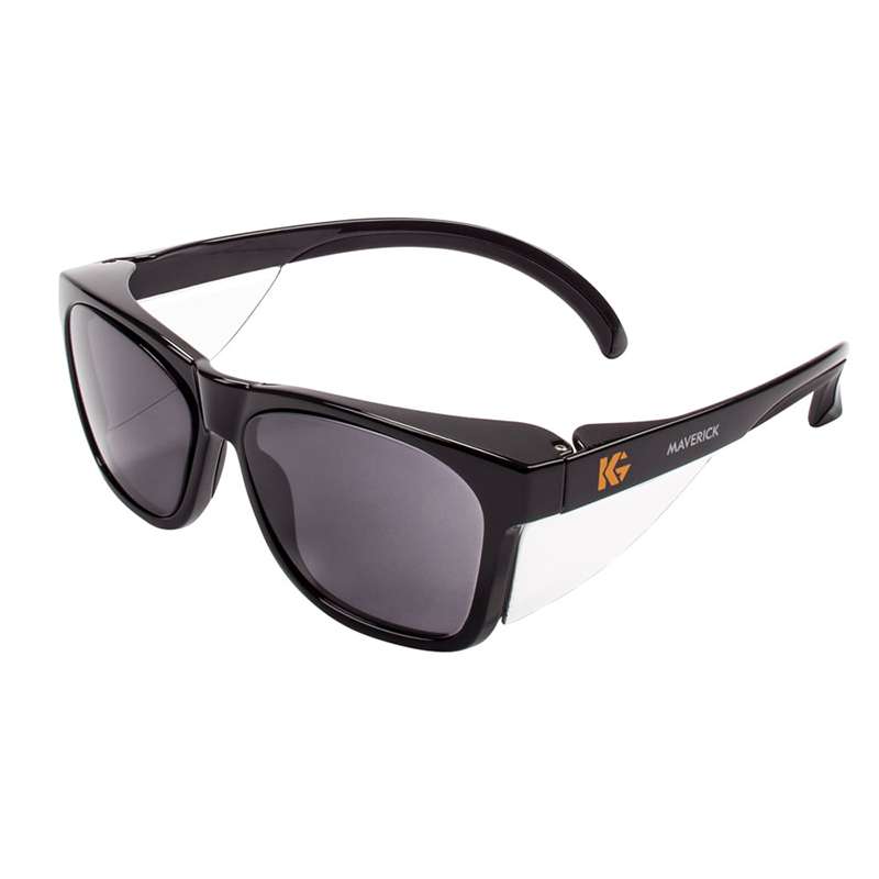 KleenGuard Maverick Safety Glasses with Smoke Anti-fog Lenses and Black Frame, 12 Pair per Case