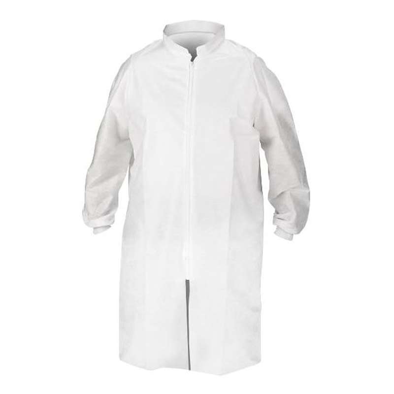 Kimtech A8 Zipper Lab Coat, White, Medium, 25 per Case