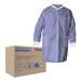 A8 Certified Lab Coats with Knit Collar and Cuffs, Blue, Small, 25 per Case