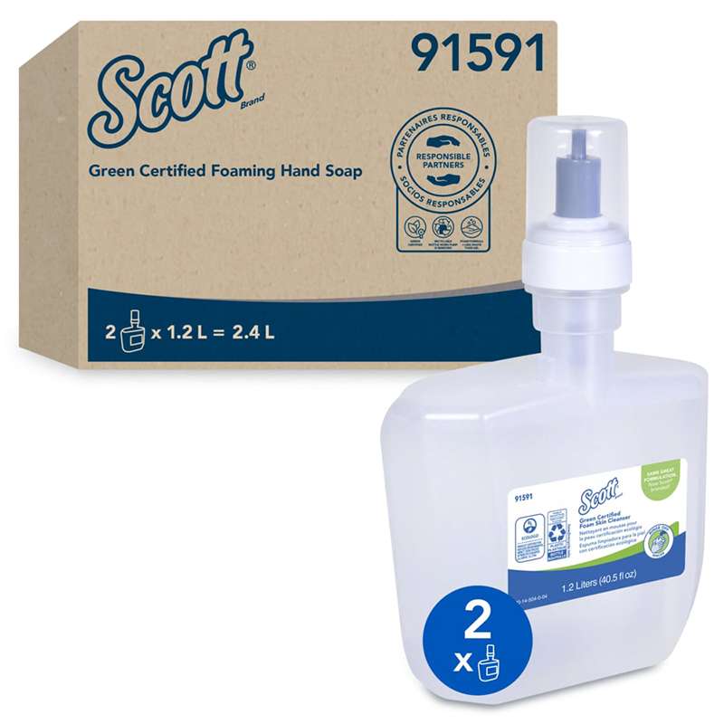 Kleenex Green Certified Uncented Foaming Hand Soap, 1.2 L, 2 Packages per Case