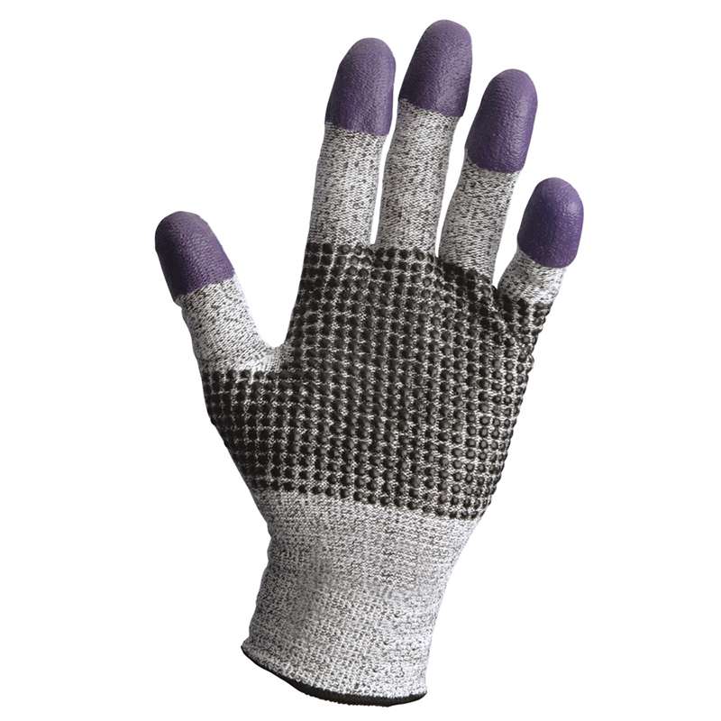 KleenGuard G60 Endurapro Dual Grip Purple Nitrile Level 3 Cut Resistant Gloves with Nitrile Dotted Palm, 12 Pair, Medium (8.0)