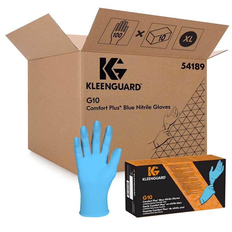 glove in front of box with labelling