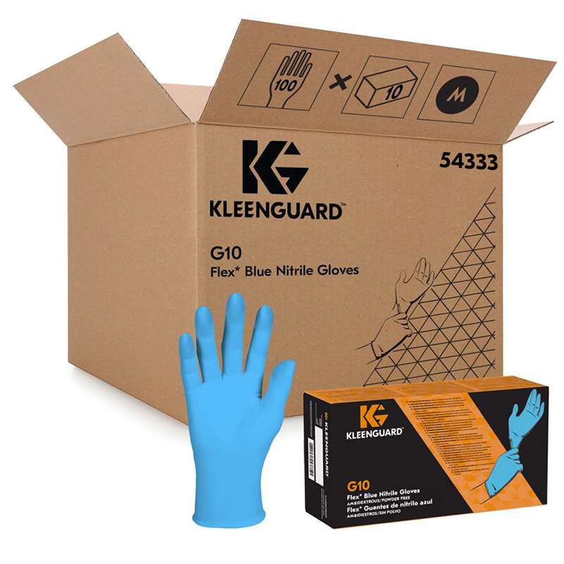 glove in front of box with labelling