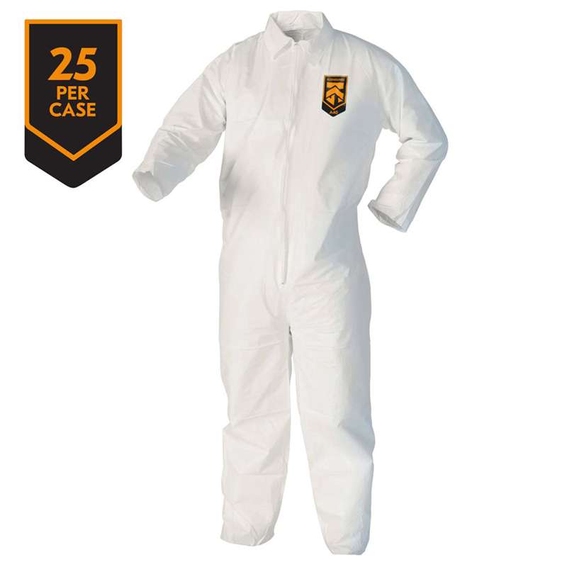 KleenGuard A40 Liquid & Particle Protection Coveralls Shell Style, with Zip Front, 5XL, 25 per Case - Vending Machine Ready