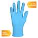 Palm of blue glove with hand inside