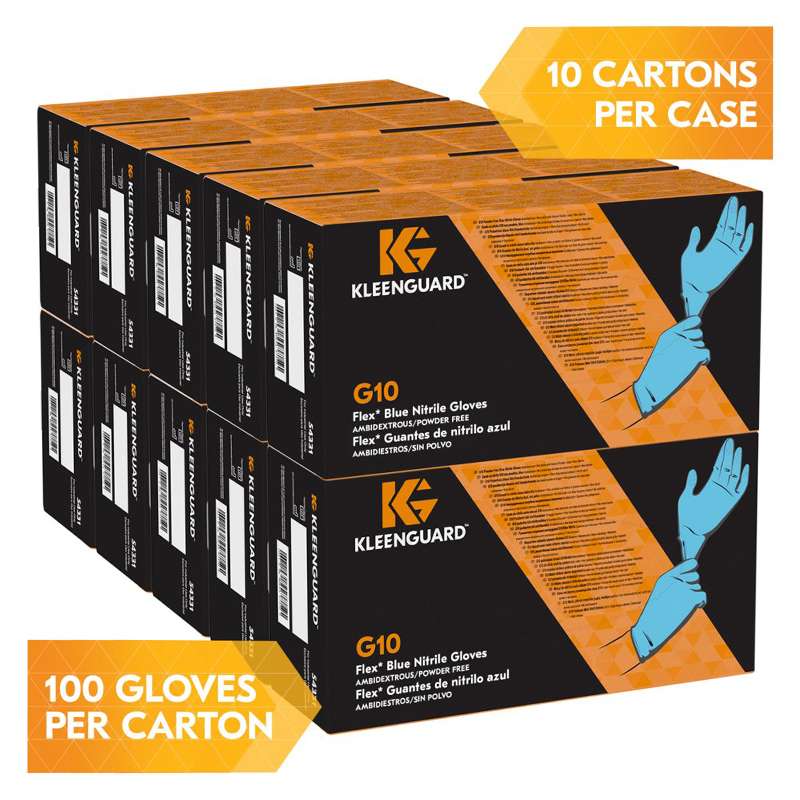 KleenGuard™ G10 Flex, Nitrile Gloves, Large, 100 Gloves / Box, 10