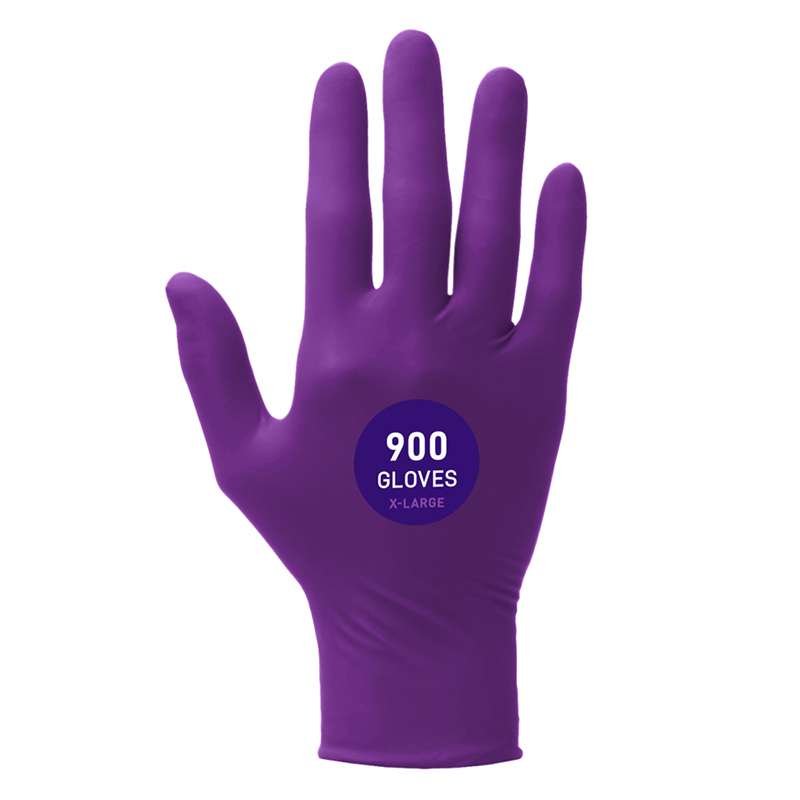 Nitrile Exam Gloves, 5.9 Mil, Ambidextrous, 9.5", X-Large, Dark Magenta, 90 Nitrile Gloves Per Box