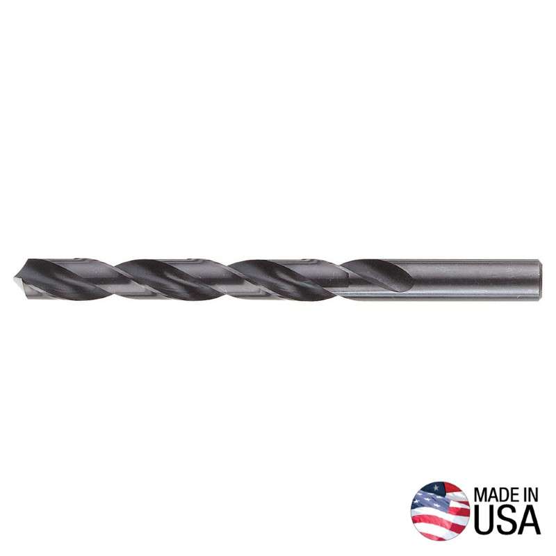 High Speed General Purpose Drill Bit with Black Oxide Finish, 1/4" x 4" Long