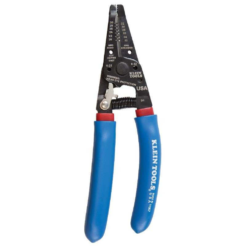 Klein-Kurve® Wire Stripper/Cutter for 20 - 30 AWG Solid and 22-32 AWG Stranded Wire, 7-1/8" Long