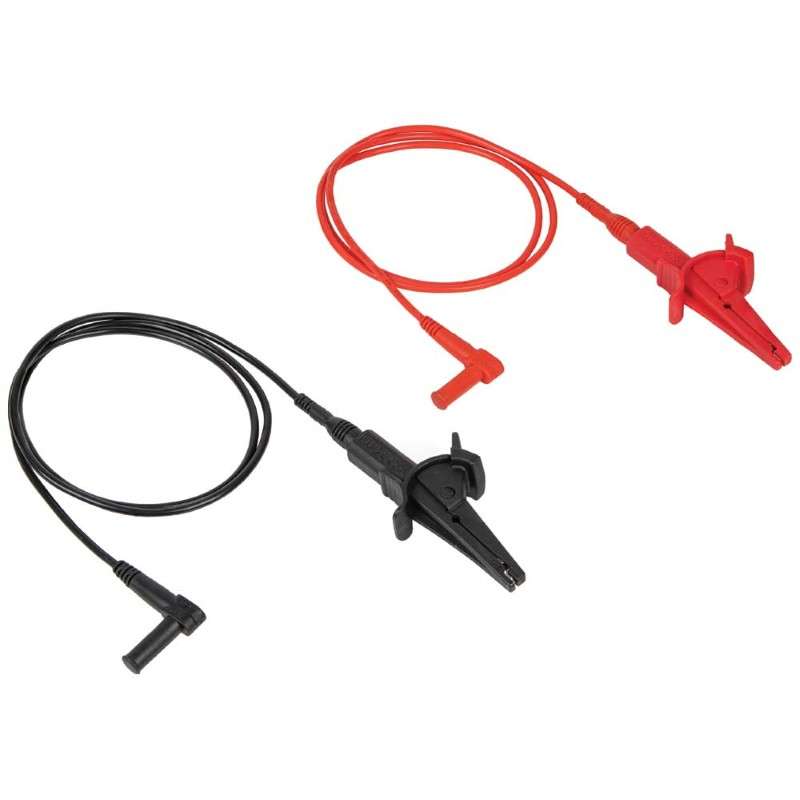 Heavy-Duty Alligator Clip Test Leads, 90-Degree Angled Leads, 36" OAL