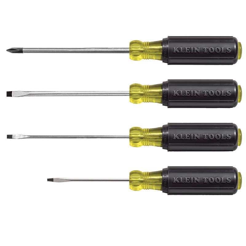 Miniature Slotted and Phillips Screwdriver Set with Tip-Ident and Cushion Grips, 4 Pieces