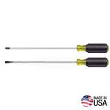 Slotted and Phillips Screwdriver Set Cushion Grips, #2 Phillips, 1/4" Cabinet Tip, 10" Long redirect to product page
