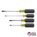 Slotted and Phillips Tip Screwdriver Set with Cushion Grips, 4 Pieces