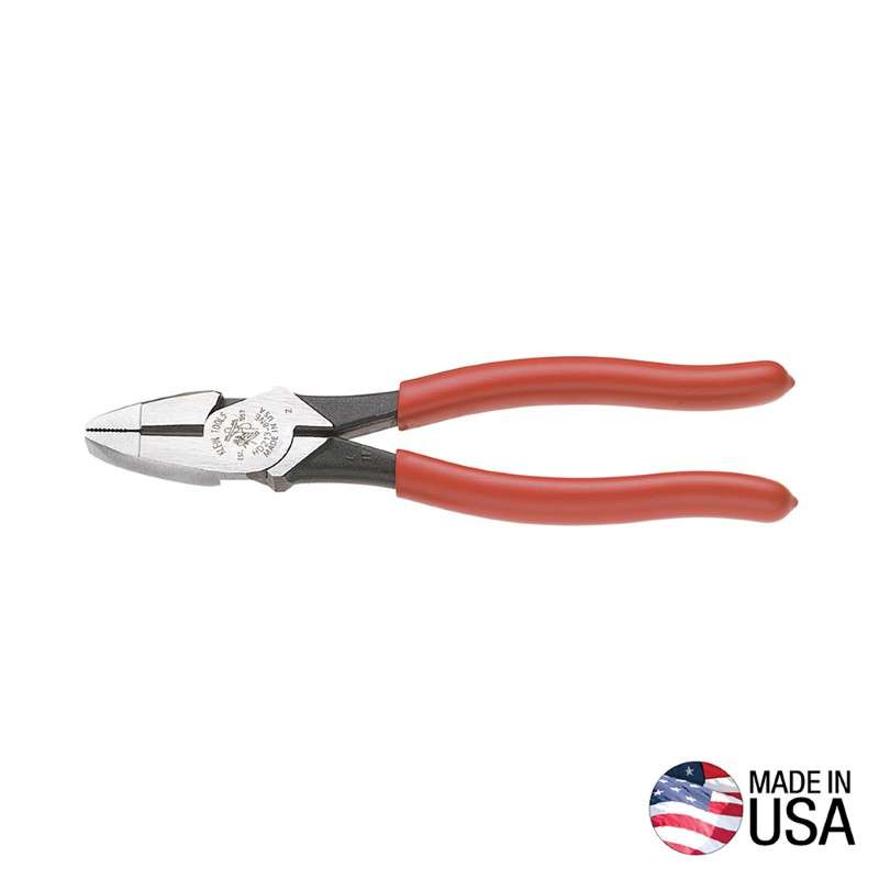 Heavy-Duty High-Leverage Side Cutting Pliers with Knurled Jaws and New England Nose, 9-1/2" Long