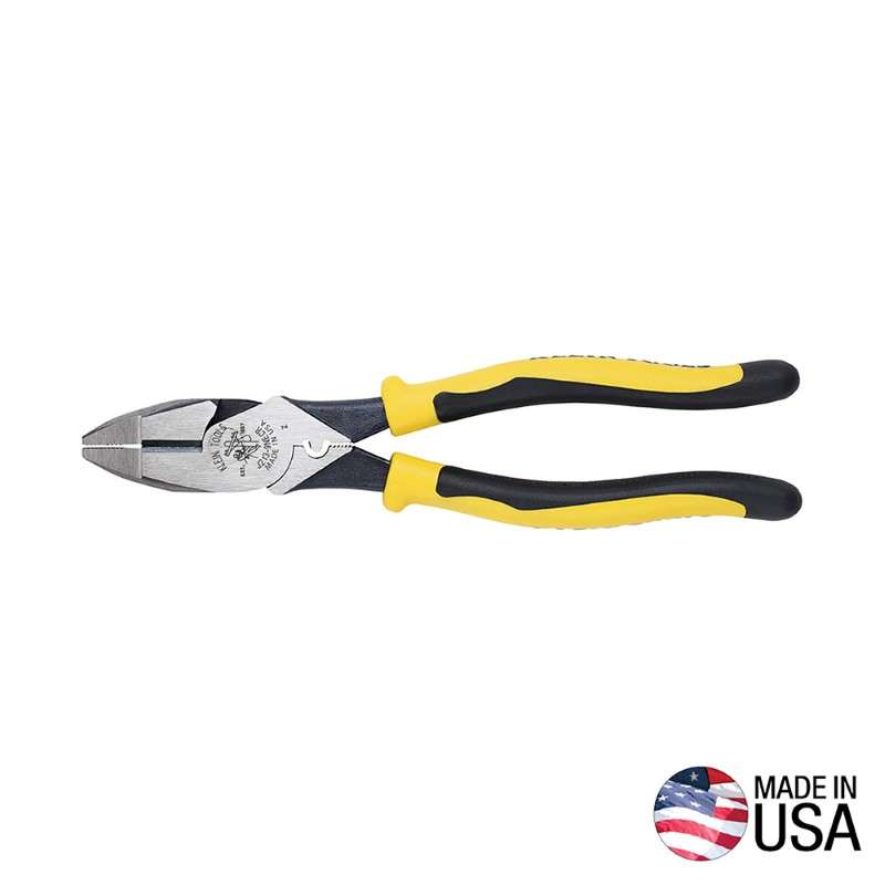 Journeyman High-Leverage Side Cutting Pliers with Crimping Die, 9.5"