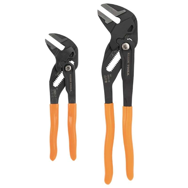 Compact Plier Wrench Set, Adjustable High Leverage, Steel, 2/Pcs
