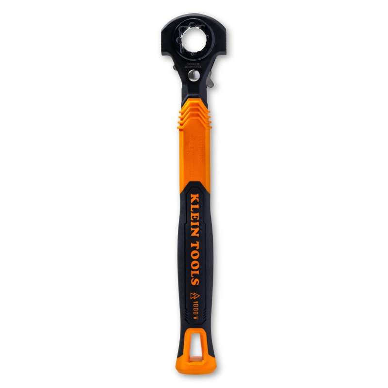 Lineman Wrench, 5-in-1, Hammer Facing, Insulated, Forged Head