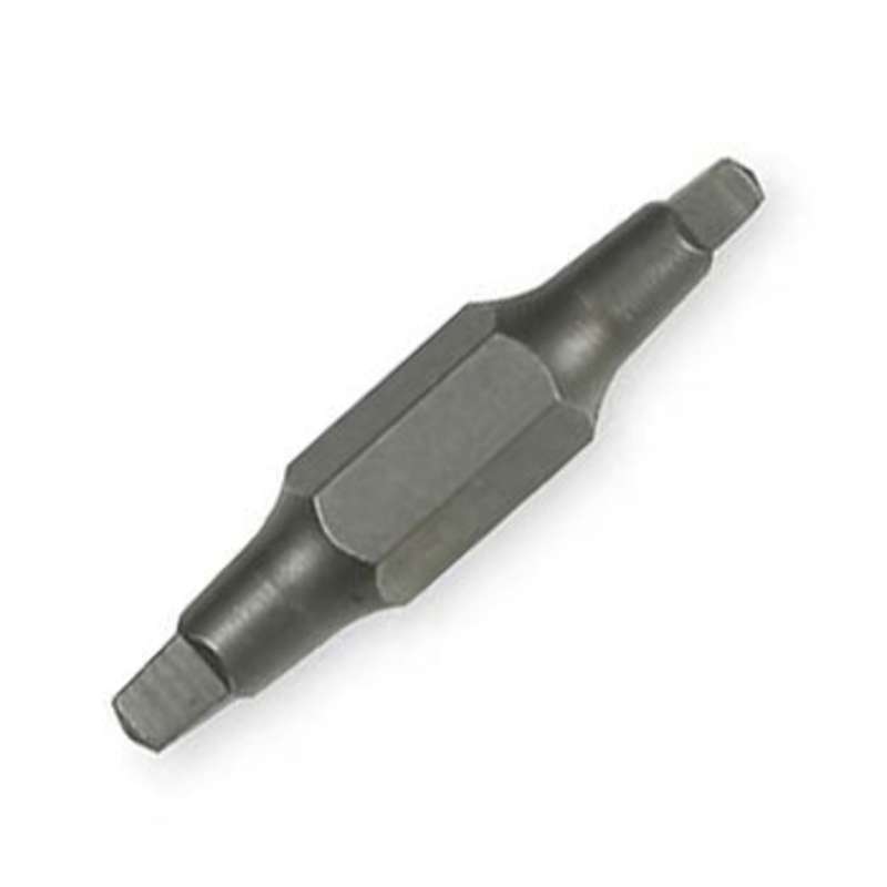 Double Ended Screwdriver Bit for 1/4" Drive, #1 Square x #2 Square, 2 Bits per Pack