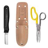 Cable Splicer Kit with Knife, Free-Fall Electrician's Snips, and Leather Pouch redirect to product page
