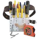 Electrician's Tool Set with 7-Pocket Leather Pouch and Belt, 10 Pieces redirect to product page