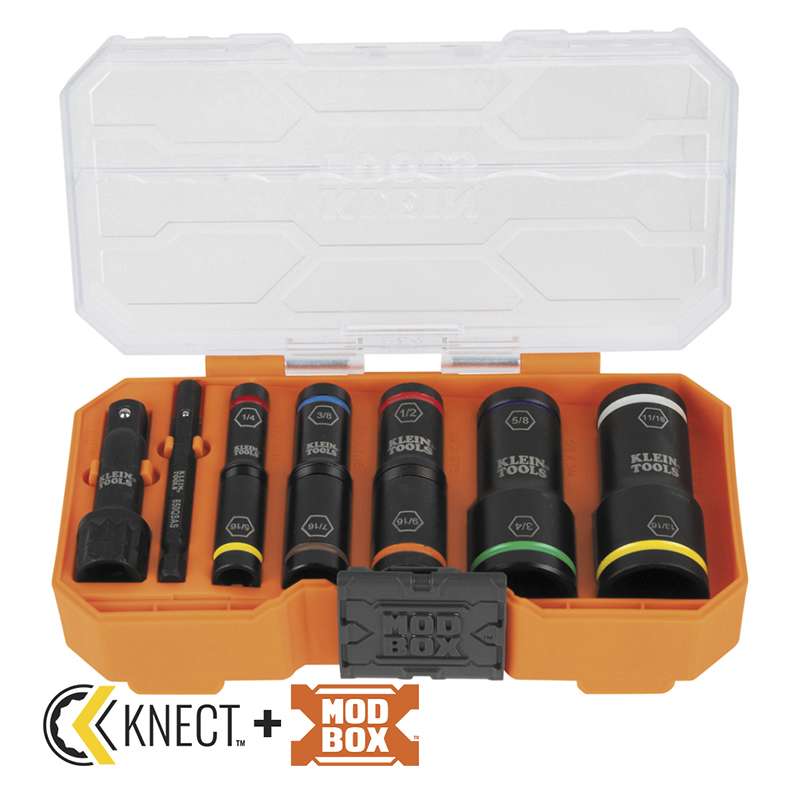 casekゾック、ボール２点セット KNECT™ Flip-10 Heavy Duty Flip Impact Socket Set, SAE, 8-Piece