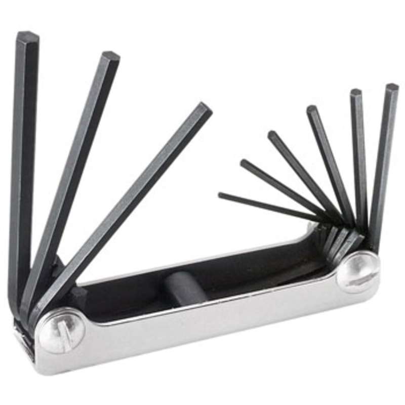 Fold-Up Inch Hex Key Set with 5/64" Through 1/4" Keys, 9 Sizes