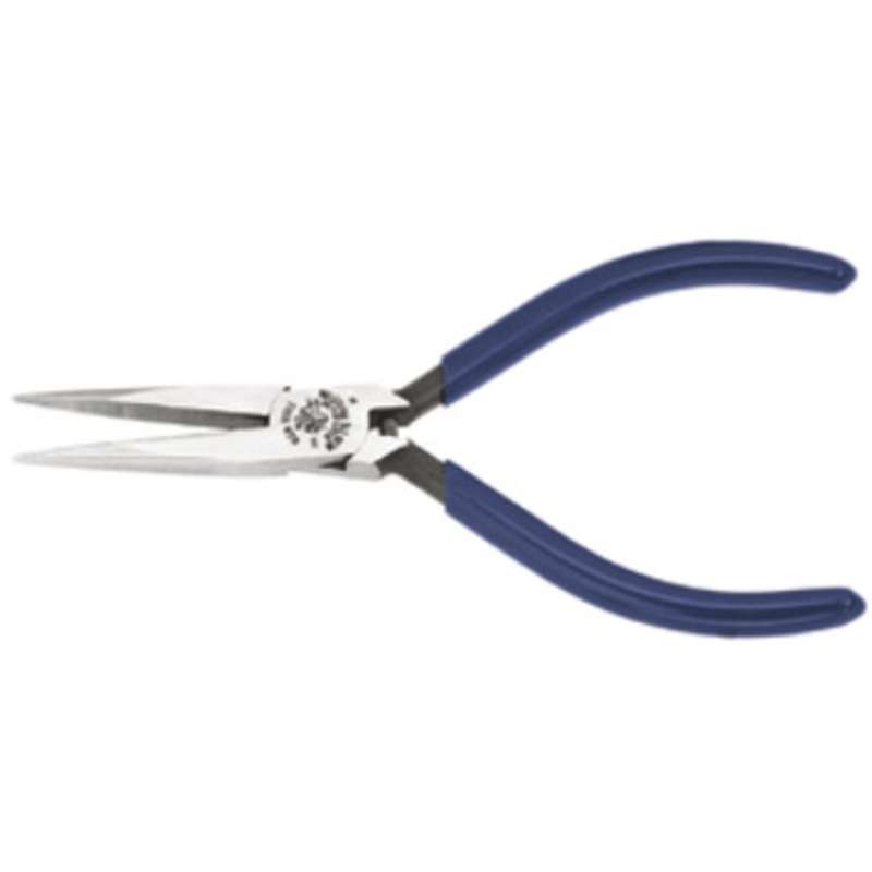 Long-Slim-Nose Pliers with Smooth Jaws, Spring-Loaded, 5-9/16"