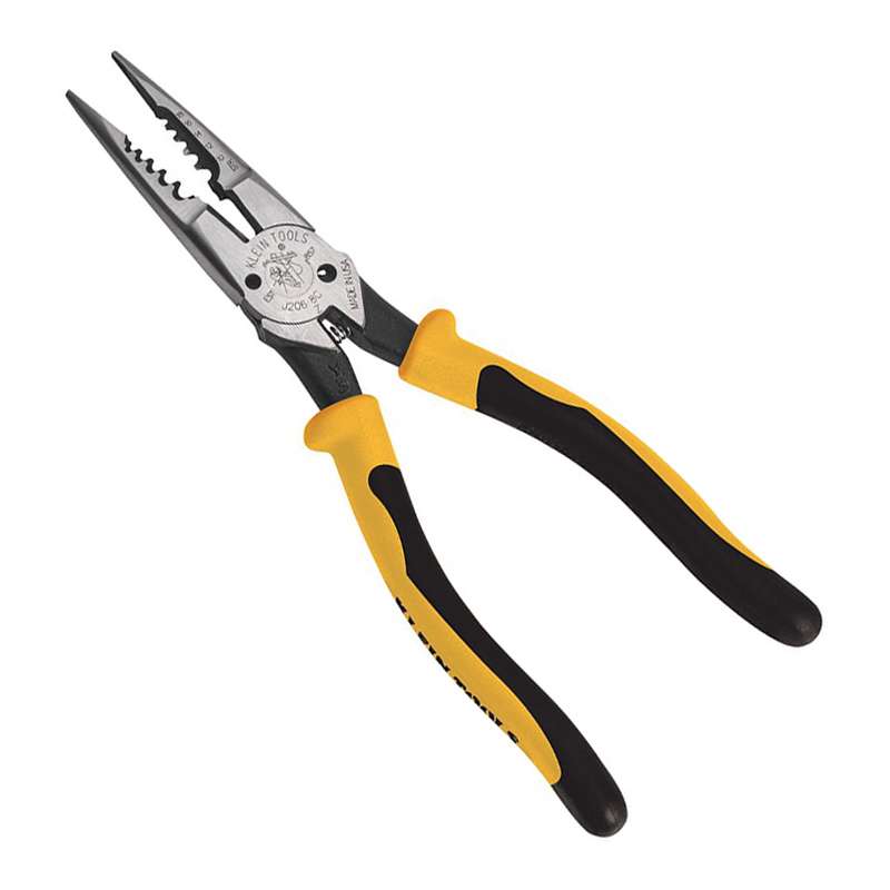 Long-Nose All-Purpose Pliers with Cutter and Stripper 8-16 Solid AWG / 10-18 AWG Stranded, 8-3/8" Long