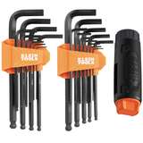 Long Ball-End Hex Key Set with Handle, SAE and Metric, 22-Piece redirect to product page