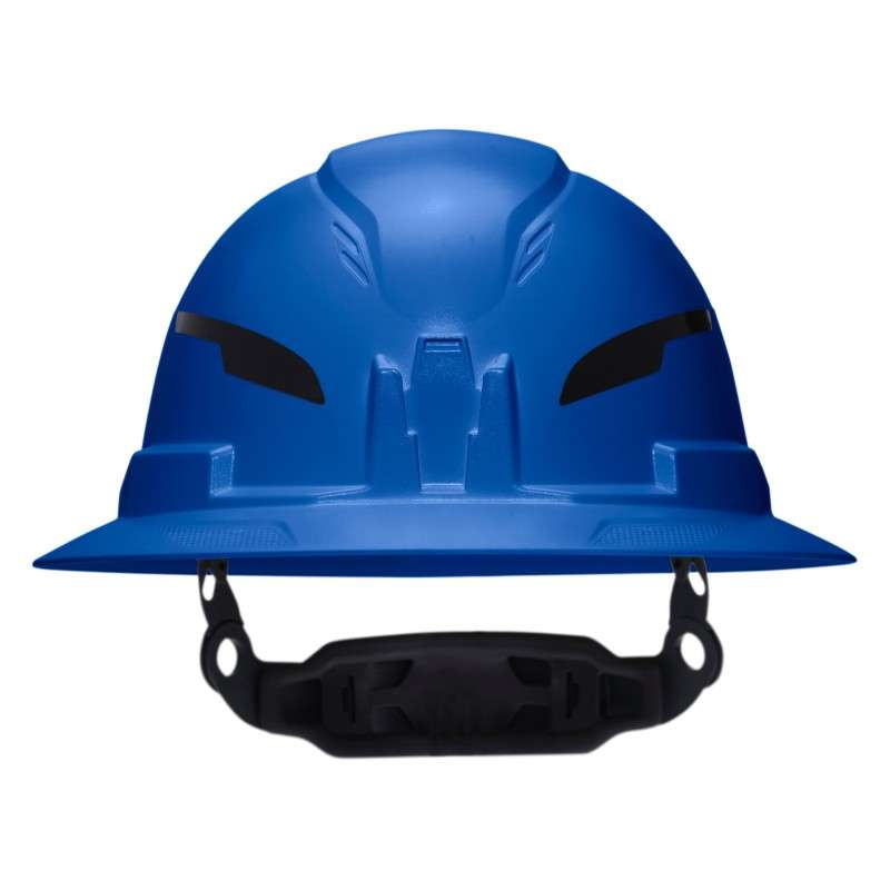 Class E Type-2 Hard Hat, Non-Vented Full Brim Style with Strap, Blue