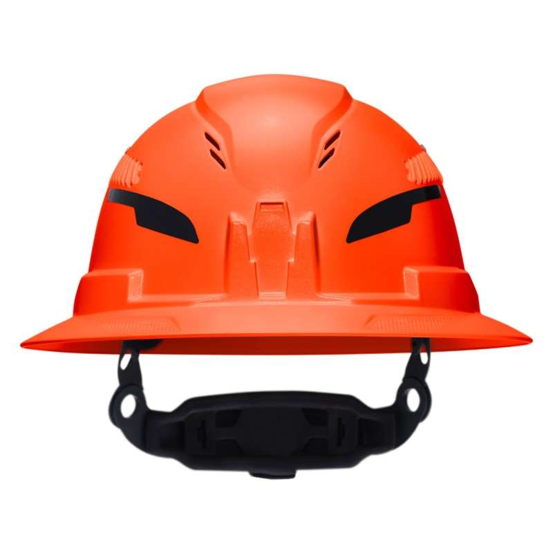 Class C Type-2 Hard Hat, Vented Full Brim with Strap, Orange