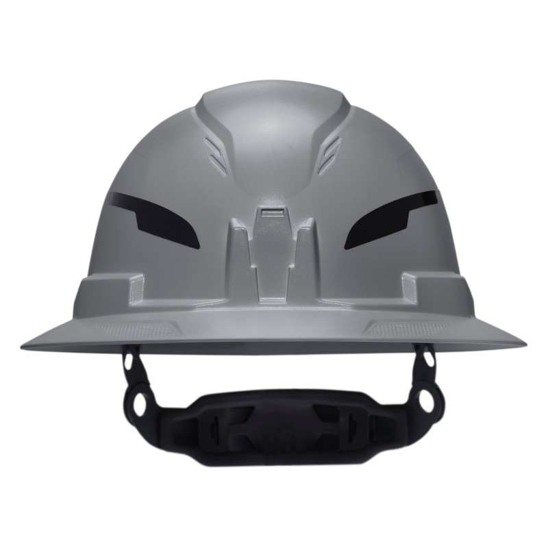 Class E Type-2 Hard Hat, Non-Vented Full Brim Style with Strap, Gray