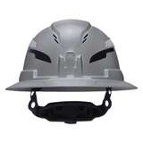Class C Type-2 Hard Hat, Vented Full Brim with Strap, Gray redirect to product page