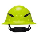 Class E Type-2 Hard Hat, Non-Vented Full Brim Style with Strap, High Visibility Lime redirect to product page