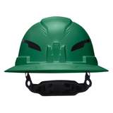 Class E Type-2 Hard Hat, Non-Vented Full Brim Style with Strap, Green redirect to product page
