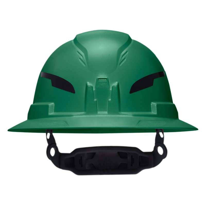 Class E Type-2 Hard Hat, Non-Vented Full Brim Style with Strap, Green