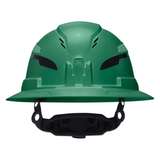 Class C Type-2 Hard Hat, Vented Full Brim with Strap, Green redirect to product page