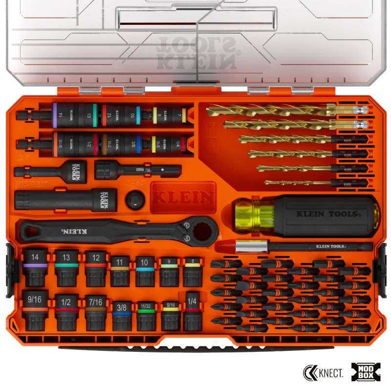 KNECT Impact-Rated Drill and Driver Combo Set, SAE/Metric, 65-Piece