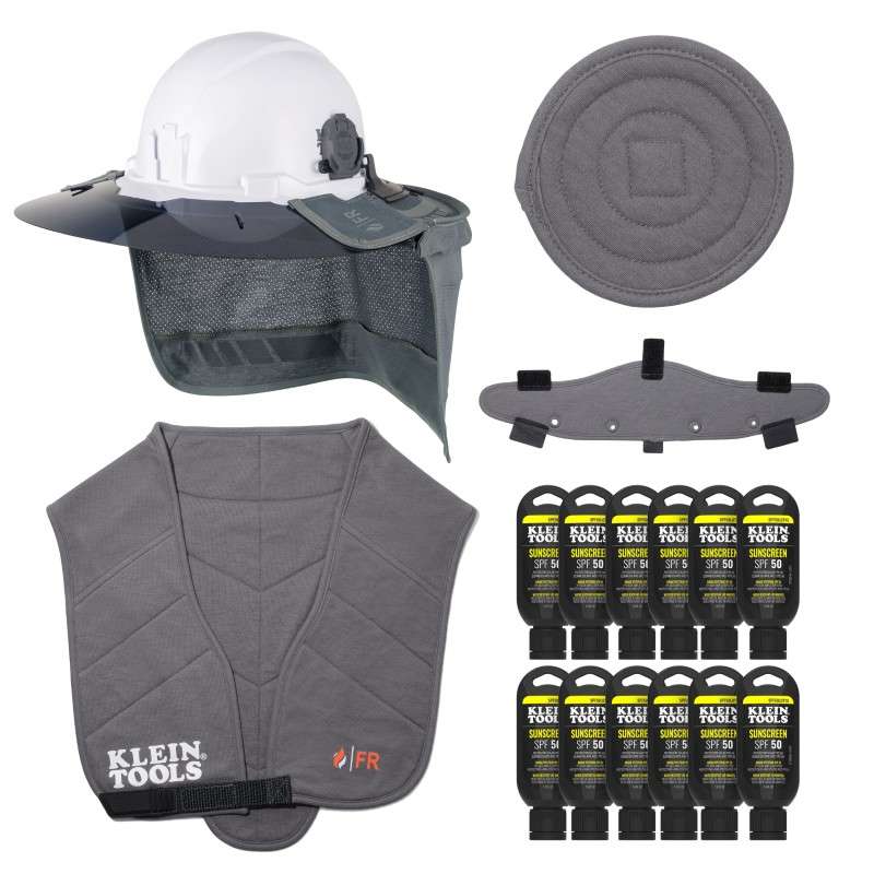 Cooling and Sun Protection Kit, Flame-Resistant, Hybrid Brim, 48-Piece