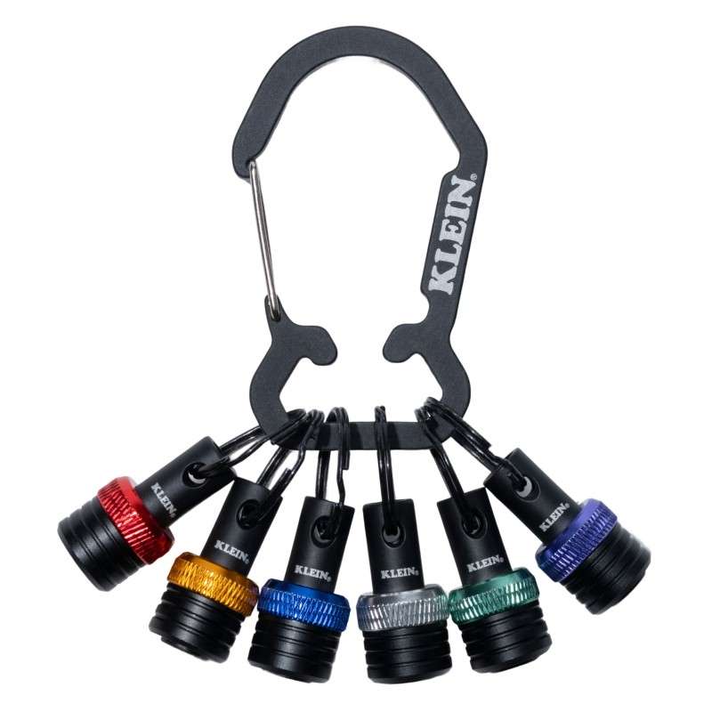 Bit Holder Keychain Set, Color-Coded, Auto-Lock Collar, 6-Piece