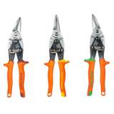 Aviation Snips, Forged Steel Blade, Left, Right, Straight, 10.06", 3 Pack redirect to product page