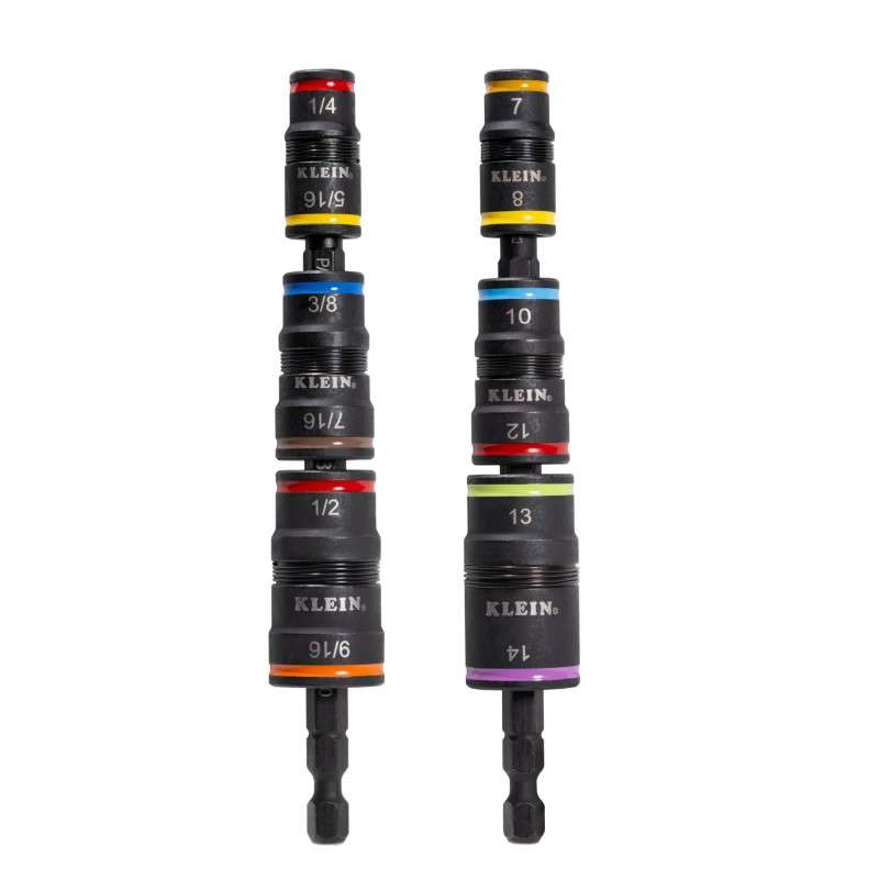 Impact Flip Socket Set, SAE and Metric, Multi-Bit Nut Driver, 6 Piece