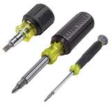 Multi-Bit Screwdriver, Nut Driver, 3-Piece, Steel, Cushion-Grip redirect to product page